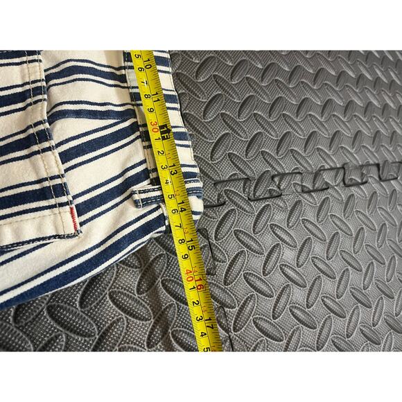 Tommy Hilfiger Y2K Striped Flare Jeans Bell Bottoms Blue White Hippie Fits 28 - Picture 8 of 10